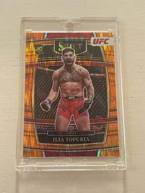 2022 Panini Select UFC Ilia Topuria Rookie Card #23 Orange Prizm Concourse